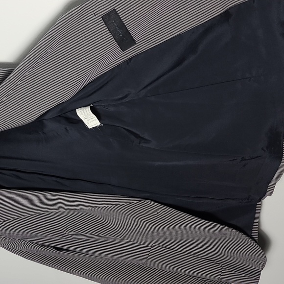 LES COPAINS Striped Blazer Snap Button Closure Jacket in Gray Size 42 - Picture 12 of 16